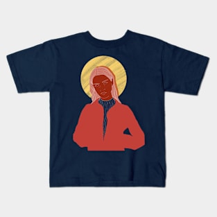 woman with a jacket Kids T-Shirt